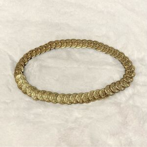 Vintage Medallion Gold Tone Coin Elastic Belt